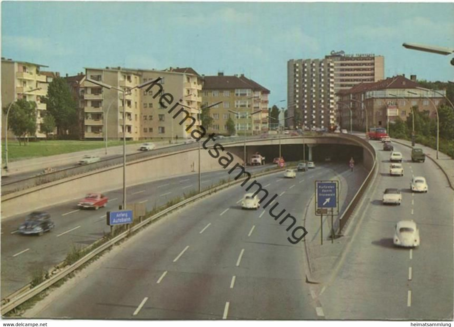 Berlin - Stadtautobahn - AK Grossformat 1970 - Halensee