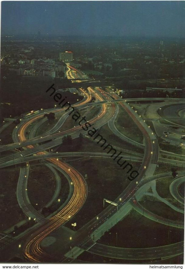 Berlin - Stadtautobahn - Nachtaufnahme - AK Grossformat 70er Jahre - Andres + Co Verlag Berlin - Halensee