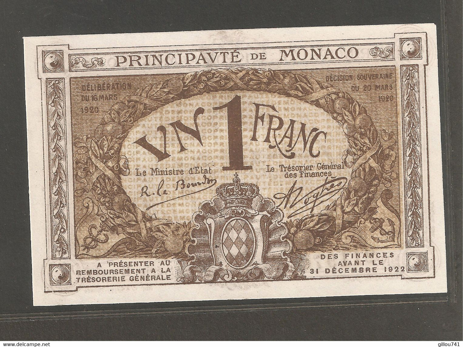 Monaco 1 Francs, 1920 - Mónaco