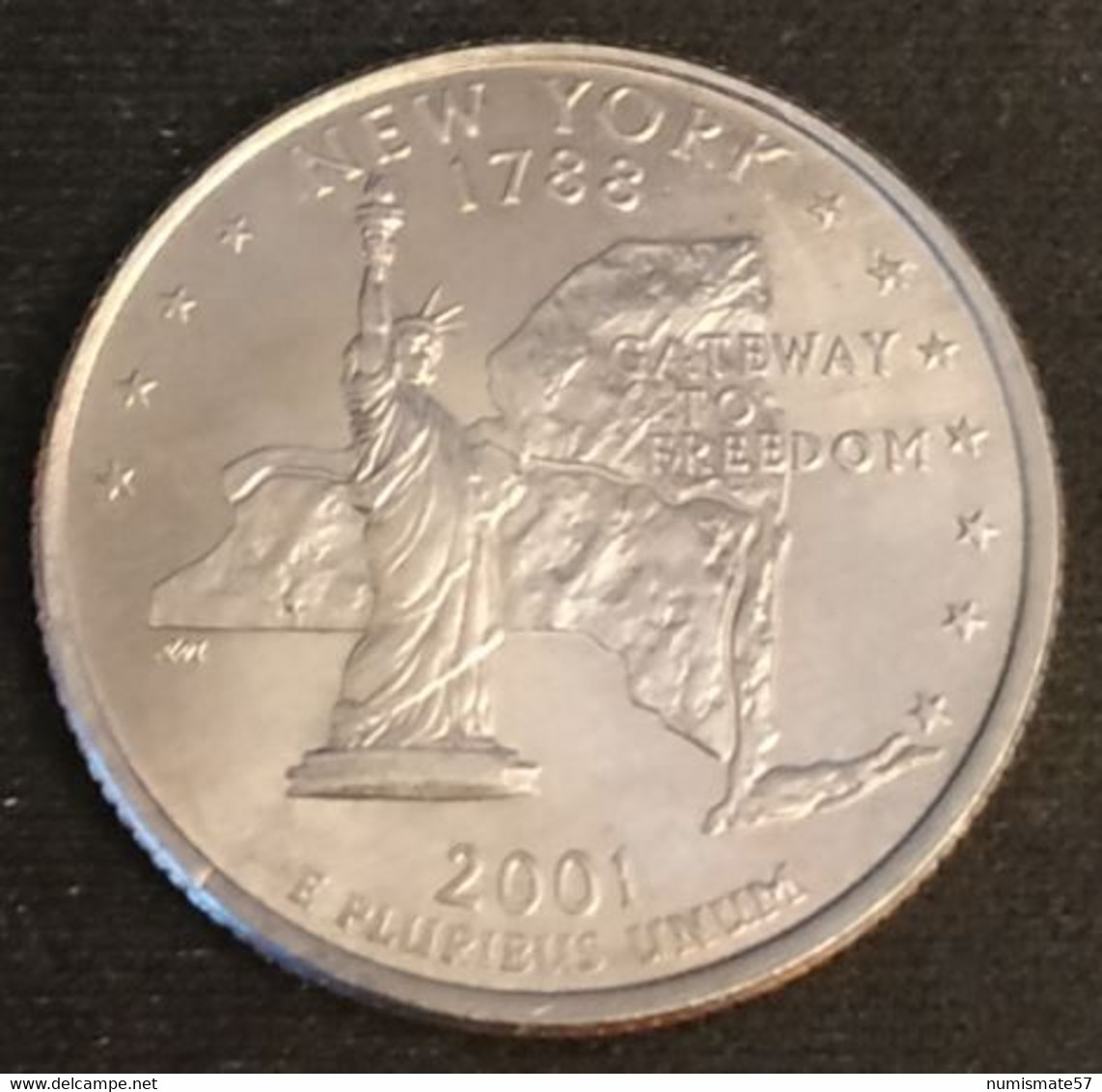 ETATS UNIS - USA - ¼ - 1/4 DOLLAR 2001 D - Quarter New York - KM 318 - Autres & Non Classés