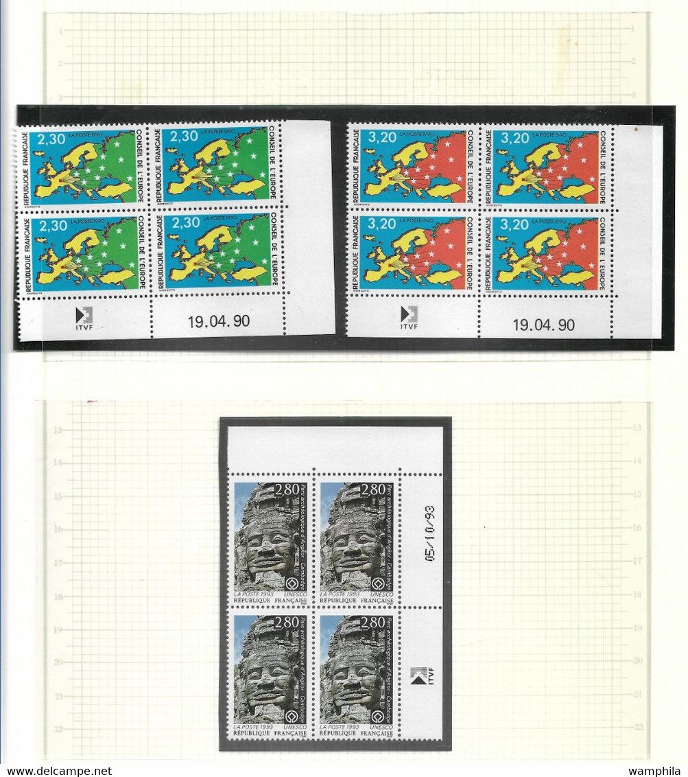 France. Service un lot de coins datés** 1969/1996. Cote 438,40€