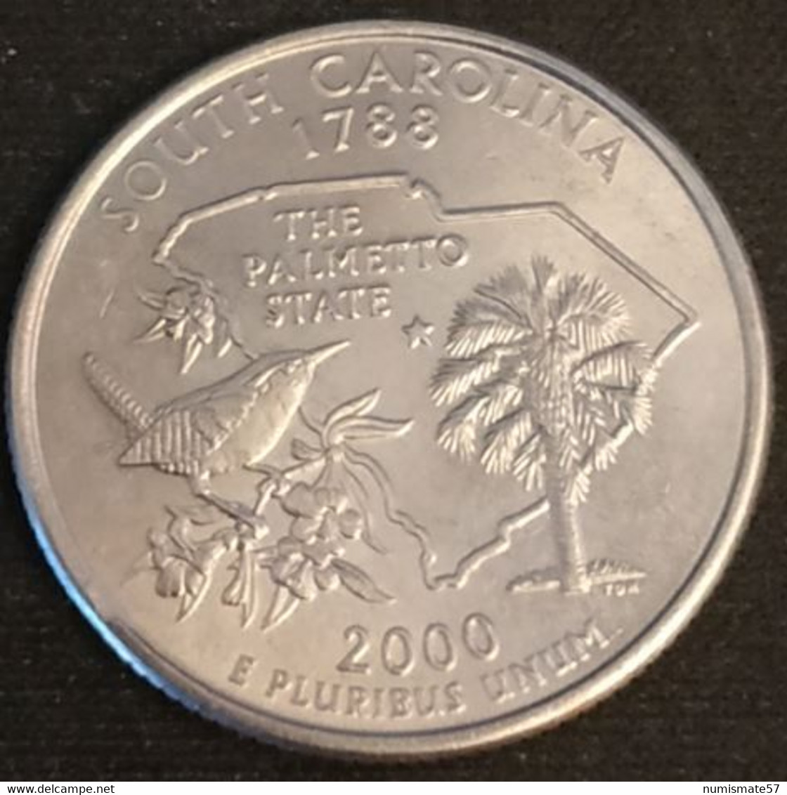 ETATS UNIS - USA - ¼ - 1/4 DOLLAR 2000 P - Quarter Caroline Du Sud - KM 307 - Altri & Non Classificati