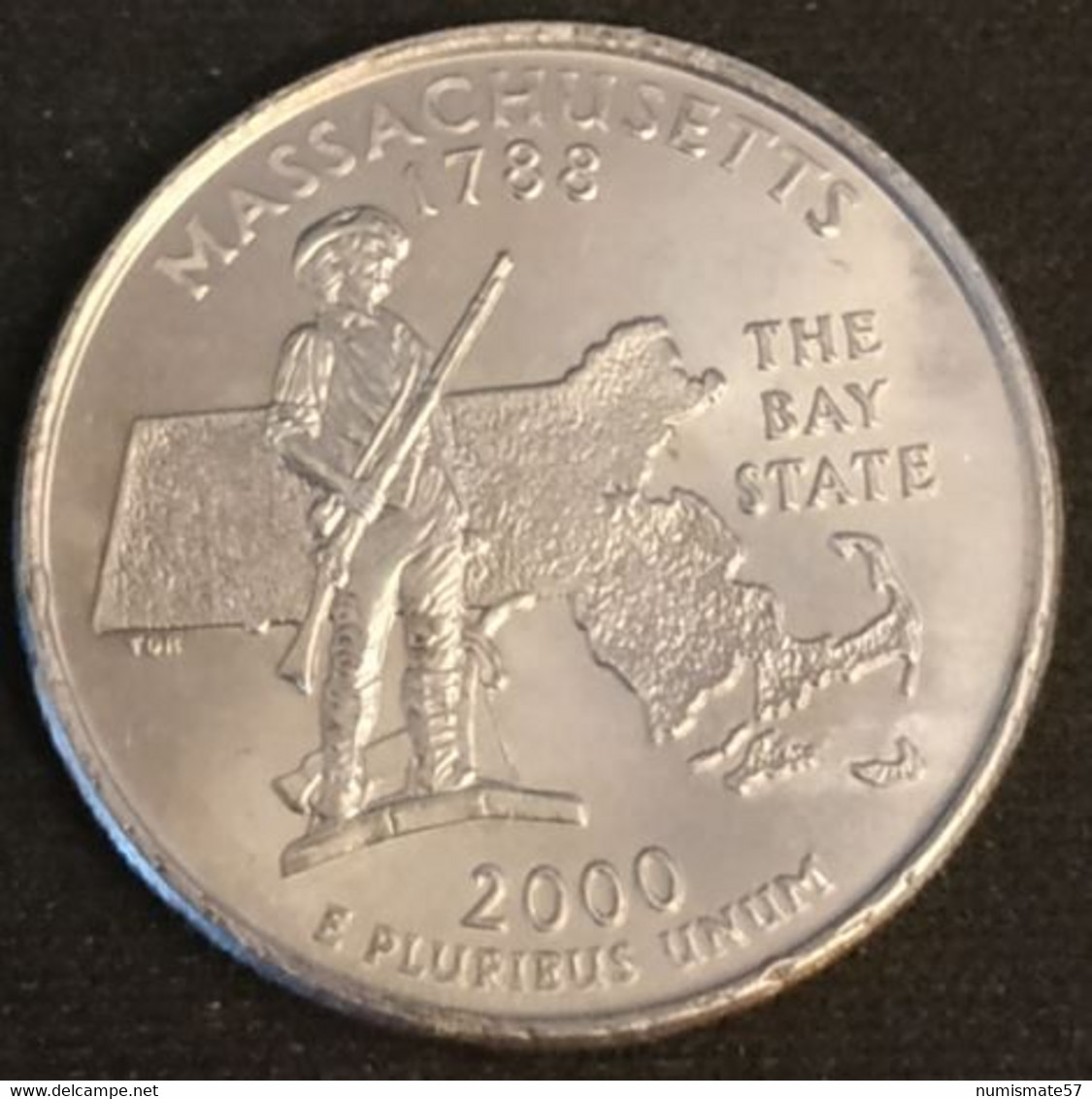 ETATS UNIS - USA - ¼ - 1/4 DOLLAR 2000 P - Quarter Massachusetts - KM 305 - Otros & Sin Clasificación