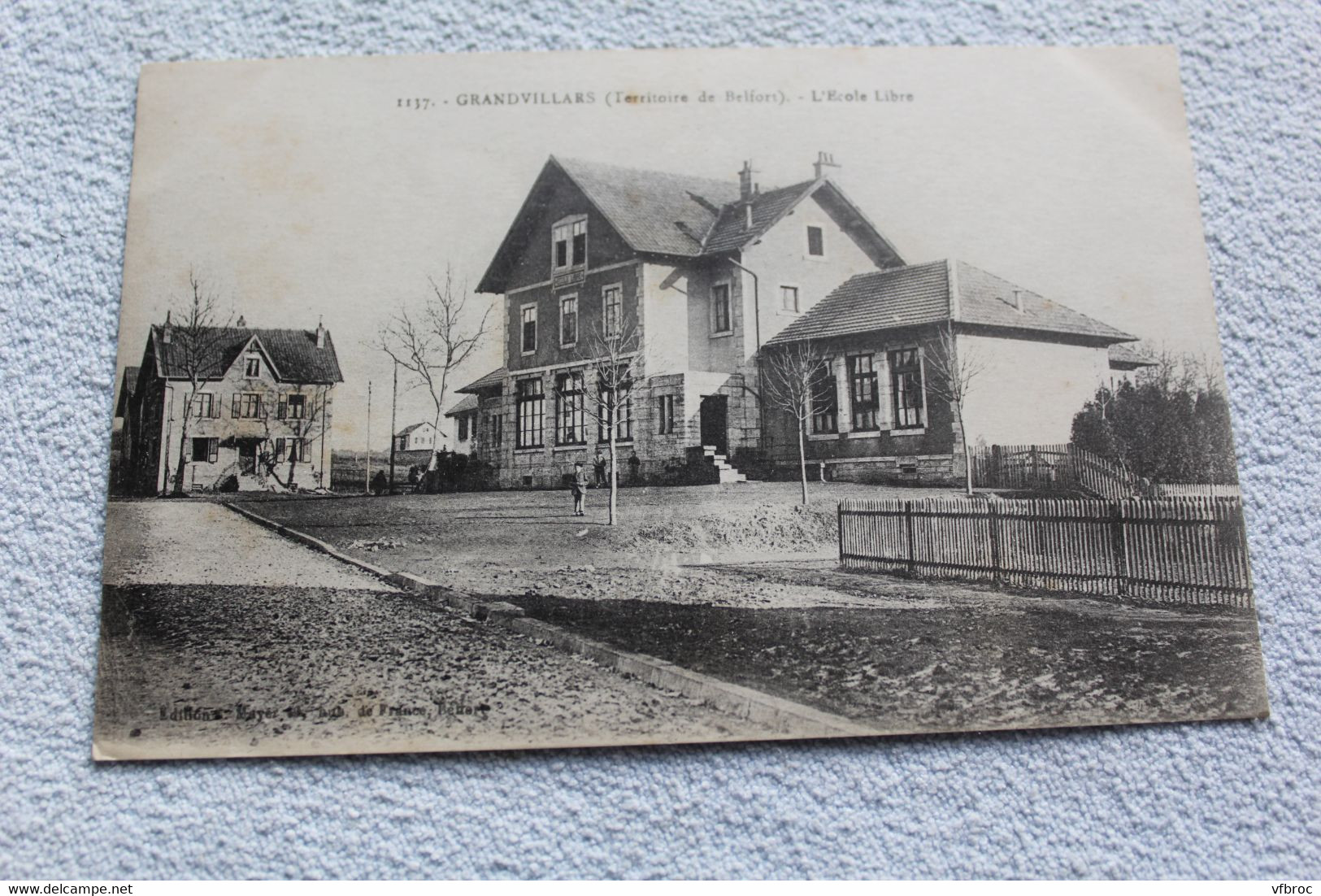 Cpa 1919, Grandvillars, L'école Libre, Territoire De Belfort - Grandvillars