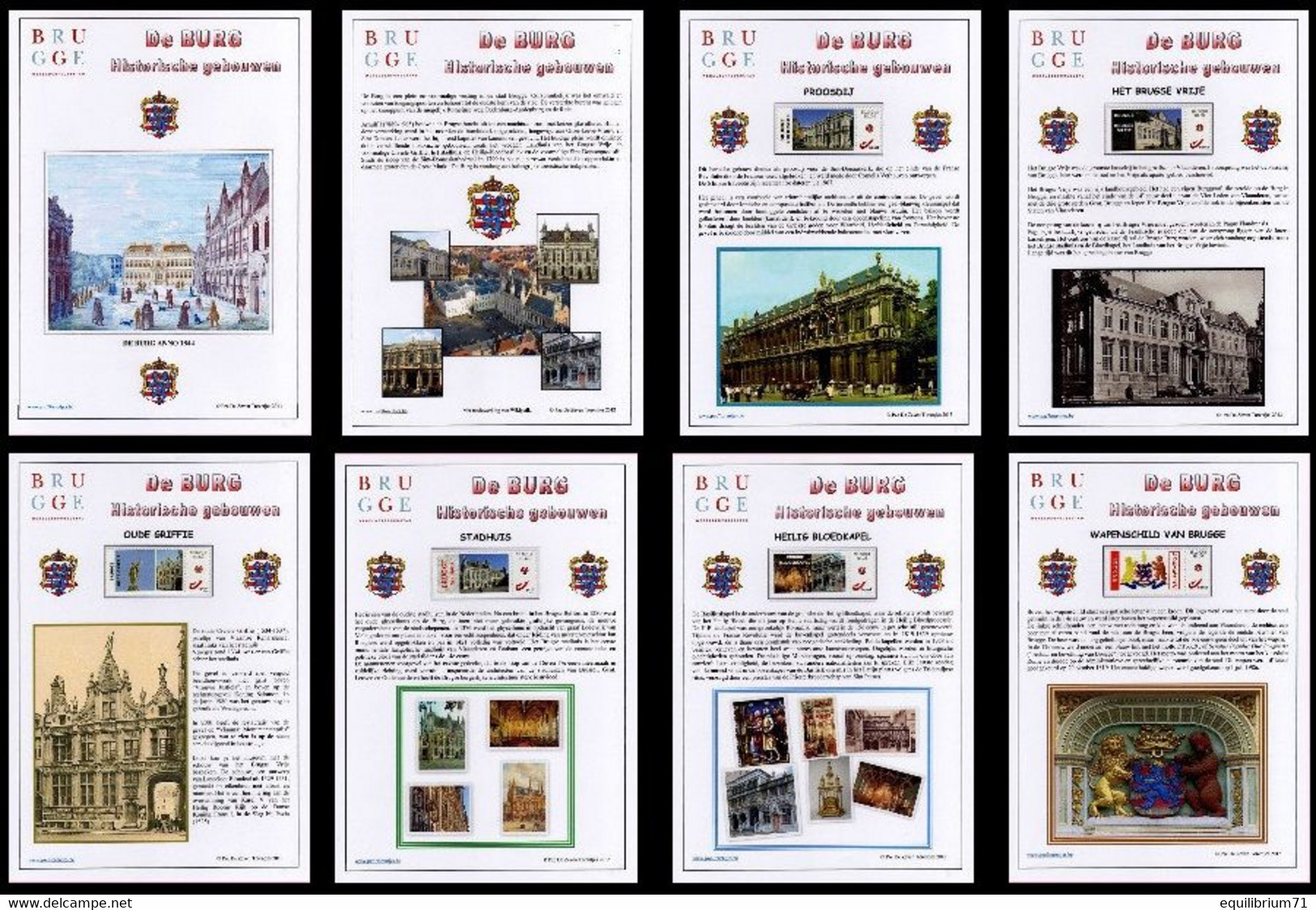 8 CS/HK Cartes Souvenir / Herdenkingskaarten  Bruges La Ville / Brugge De Stad+ 6 Timbres**/6 Zegels**dans / In Cristal - Covers & Documents