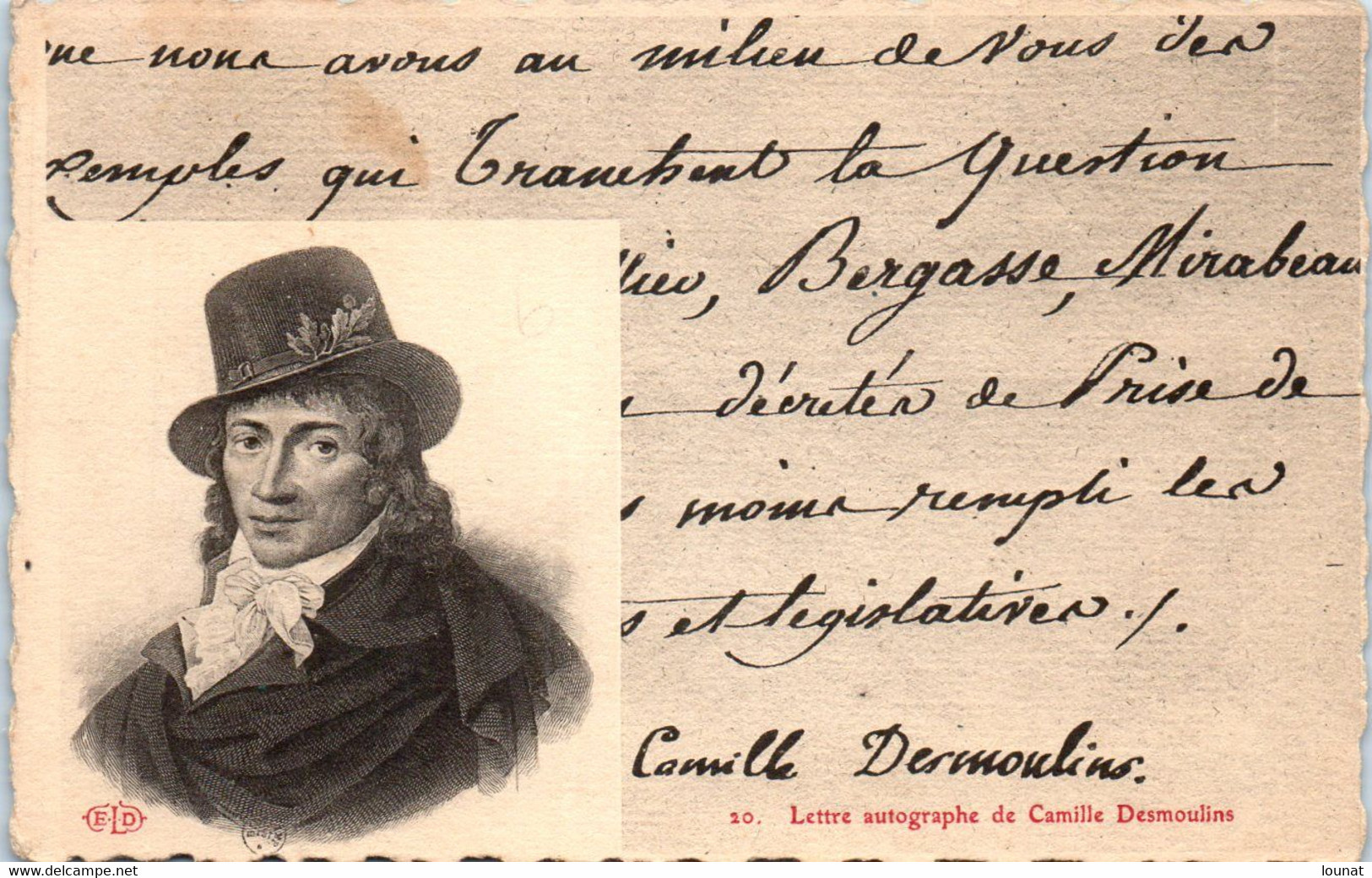 Histoire - Personnage - Lettre Autographe De Camille Desmoulins - Storia