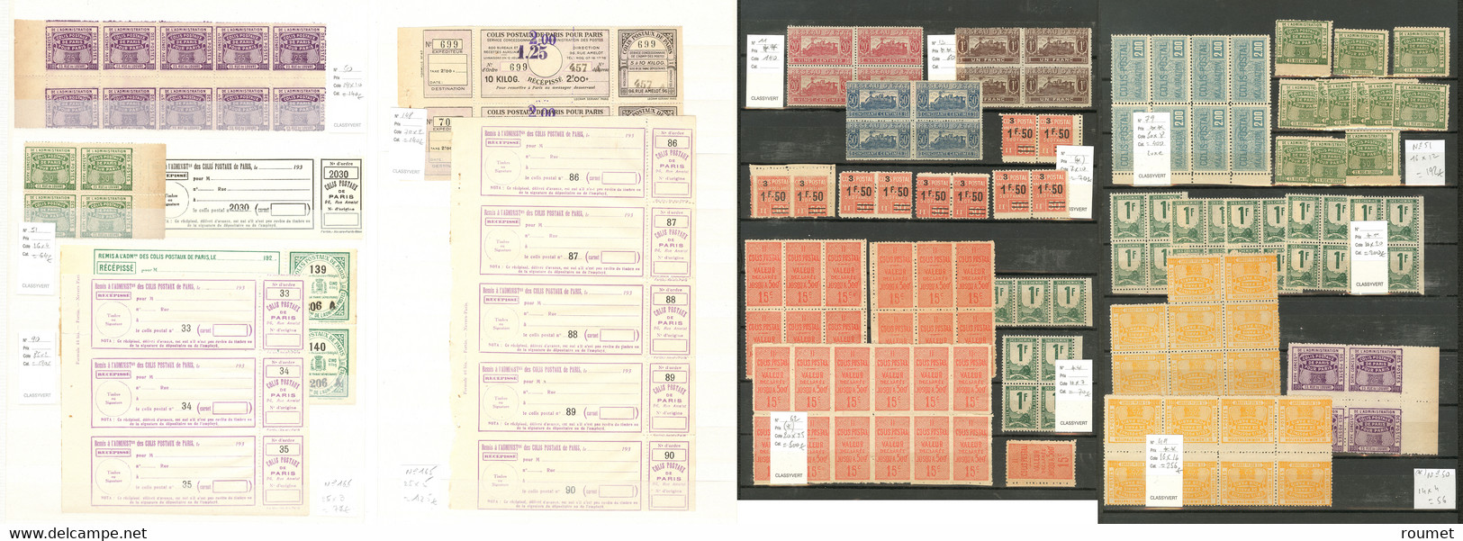 * Lot. 1919-1944, Valeurs Diverses Dont Doubles, Multiples, Blocs Et Panneaux Divers, Dont Paris Pour Paris, Des Ex ** E - Otros & Sin Clasificación