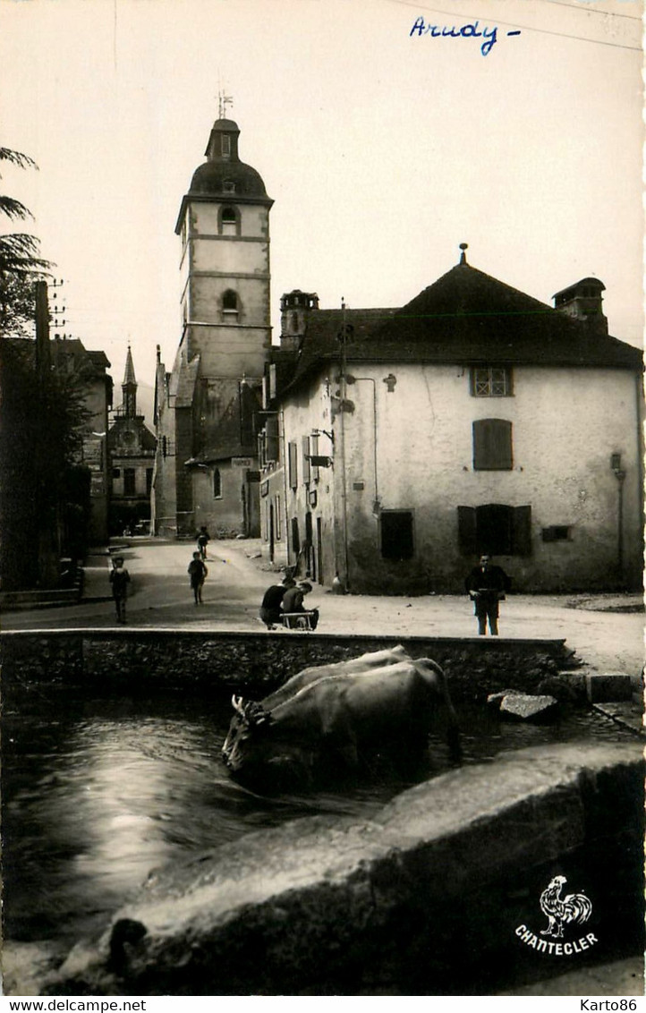 Arudy * Une Rue Du Village Et Abreuvoir - Arudy