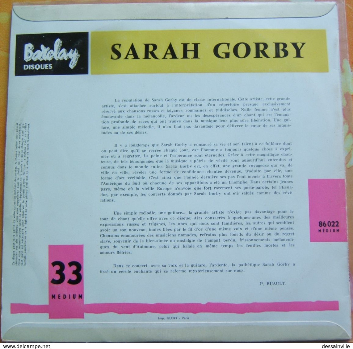 SARAH GORBY Chante - BARCLAY 86022 - Formats Spéciaux