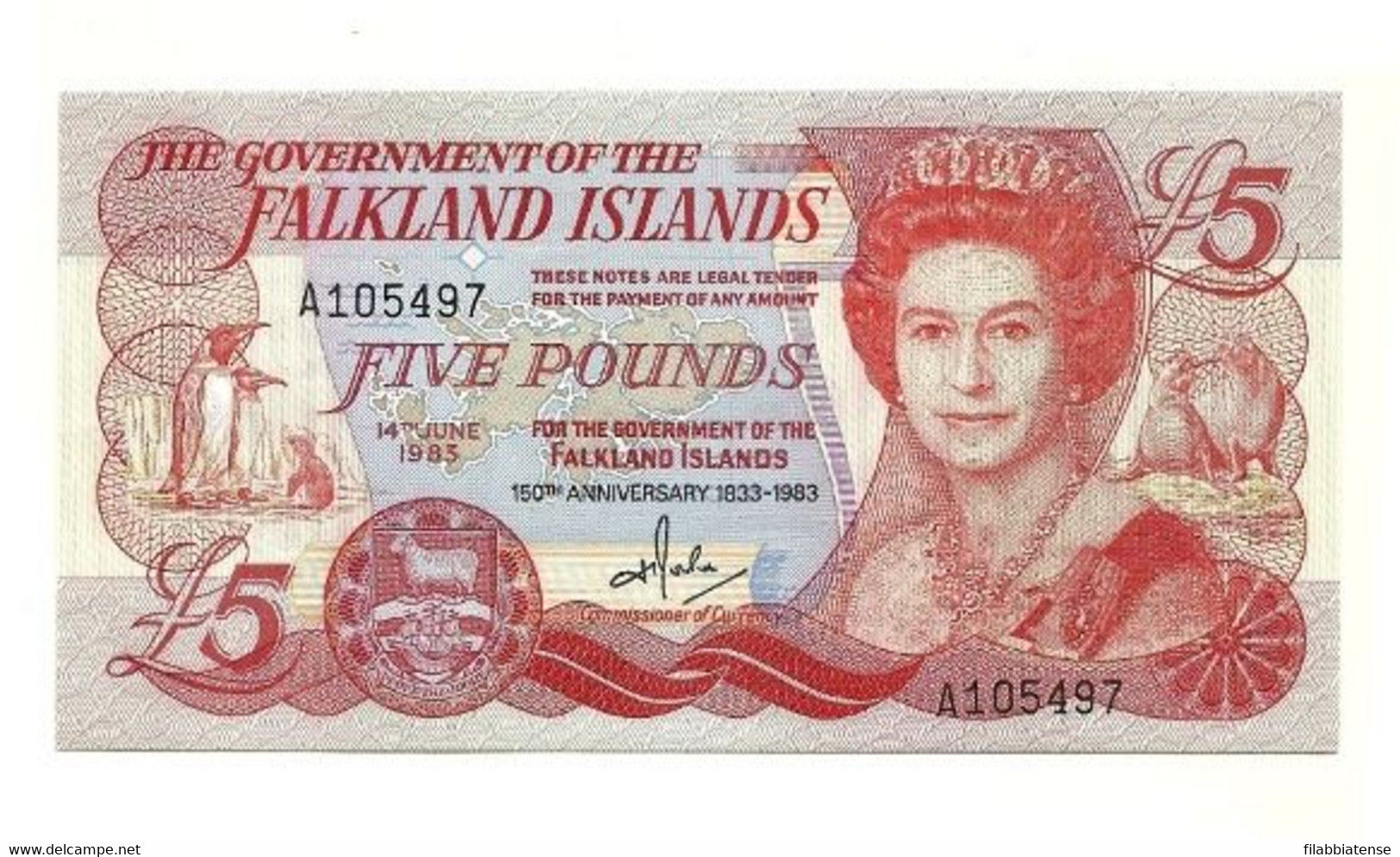 Falkland - 5 Pounds 1993    +++++++ - Falkland Islands