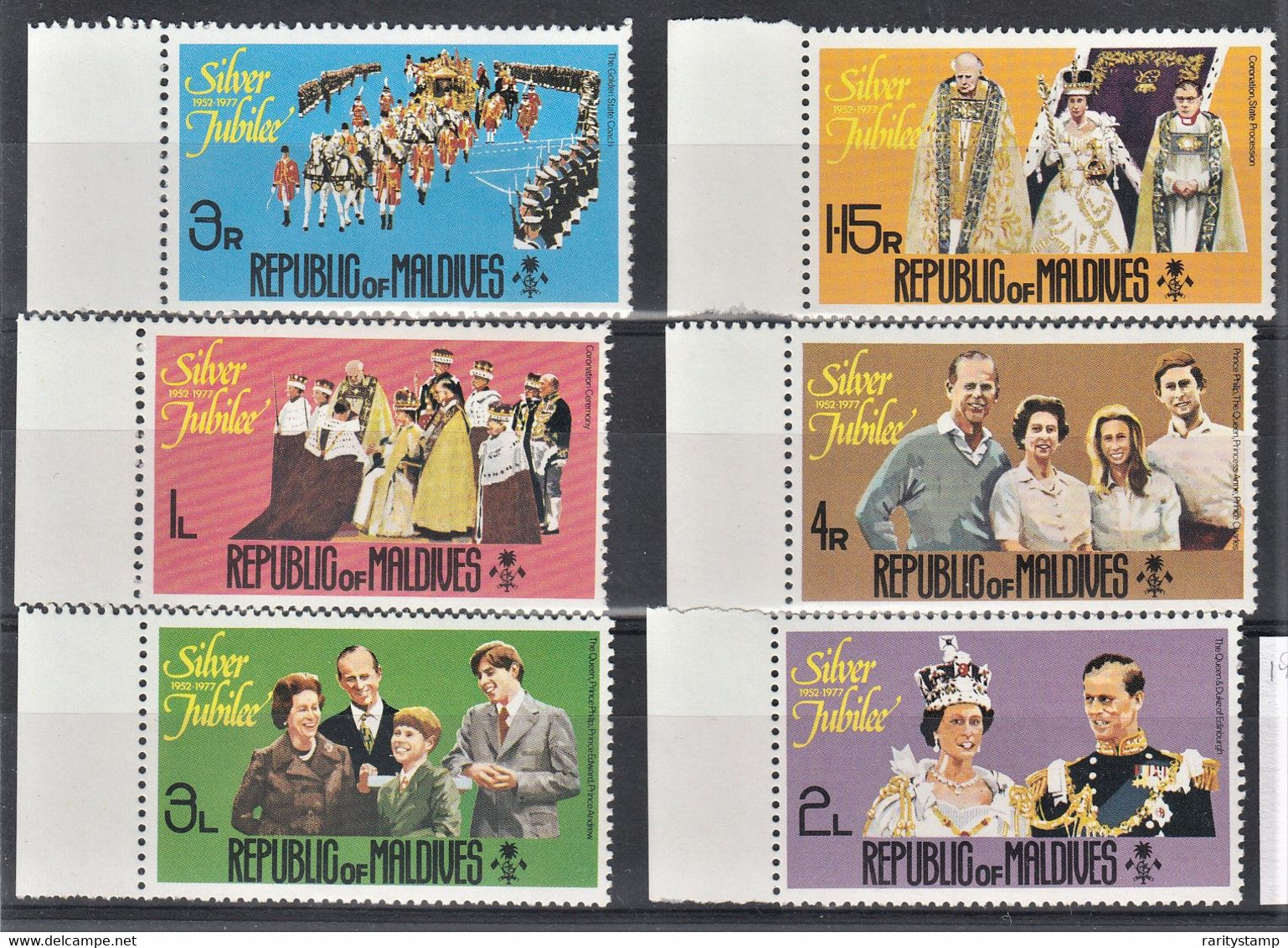 MALDIVE  1977  SILVER JUBILEE SG673/78 SET  MNH** - Maldives (1965-...)