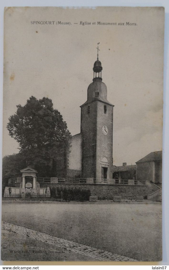 C. P. A. : 55 SPINCOURT : Eglise Et Monument Aux Morts - Spincourt