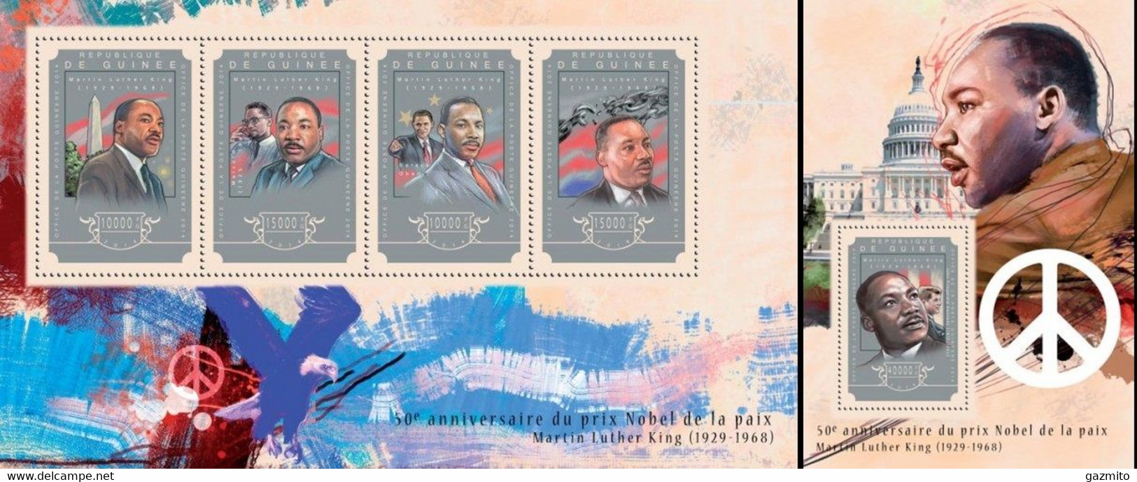 Guinea 2014, Martin Luter King, 4val In BF +BF - Martin Luther King