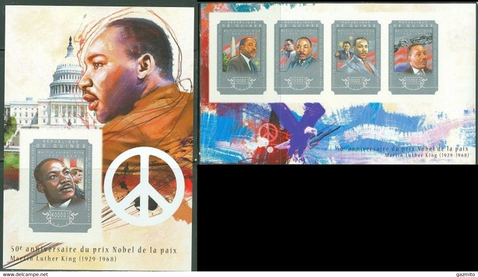 Guinea 2014, Martin Luter King, 4val In BF +BF  IMPERFORATED - Martin Luther King