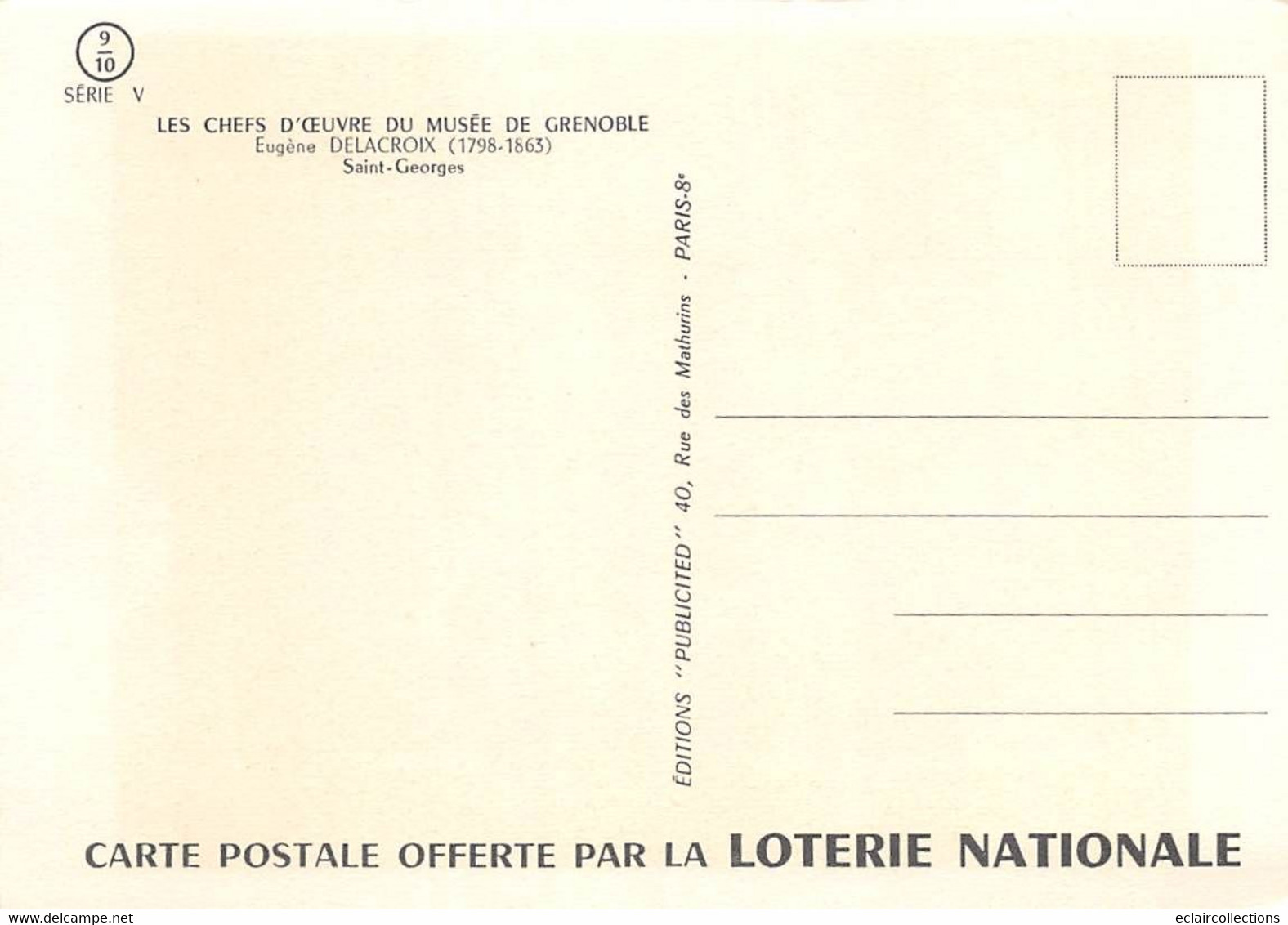 Thème : Loterie Nationale. Peinture .Chefs D'Œuvre Du Musée De Grenoble 12 Cartes  8 Scan  (3 Doubles) - Altri & Non Classificati