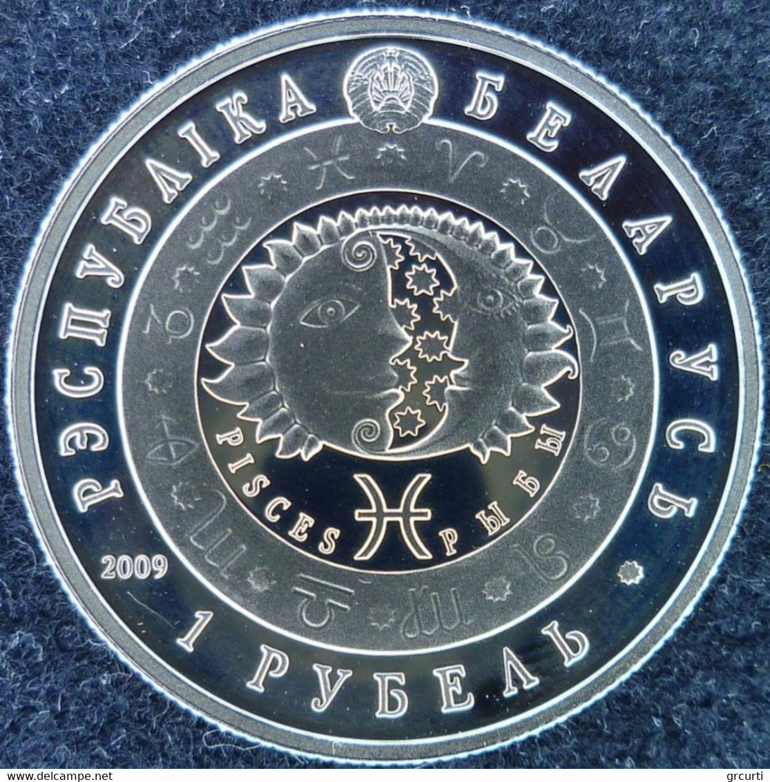 Belarus - 1 Rouble 2009 - Zodiac: Pisces - KM# 315 - Belarús