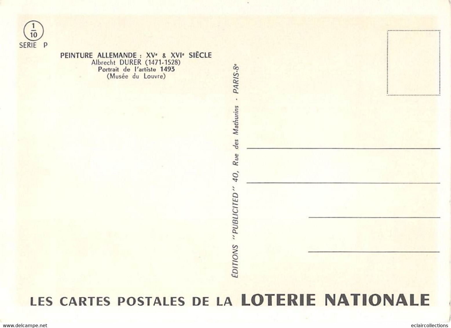 Thème : Loterie Nationale. Peinture .Allemande  5 Cartes - Altri & Non Classificati