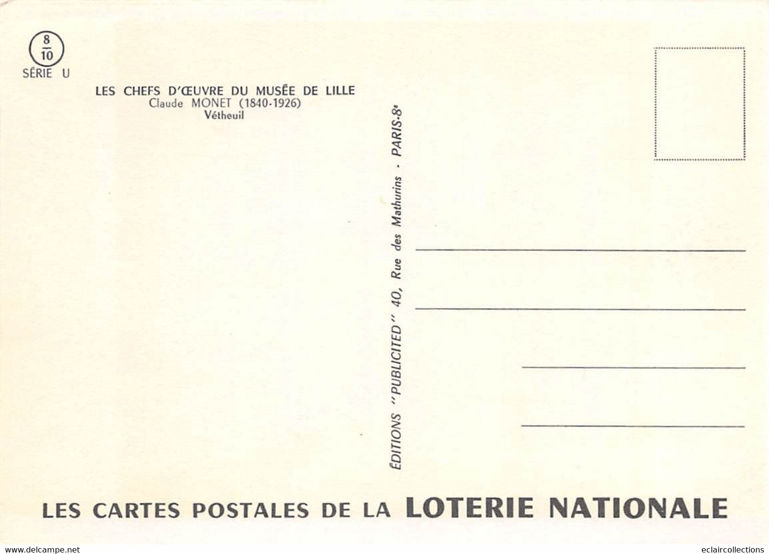 Thème : Loterie Nationale. Peinture Chefs D'Œuvre Du Musée De Lille   12   Cartes   11 Scan - Other & Unclassified