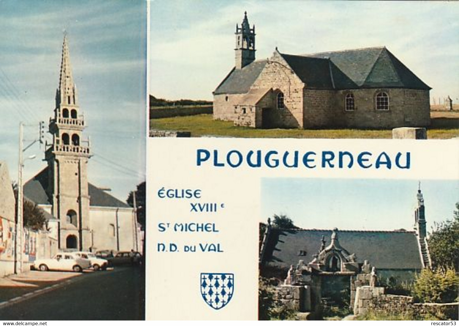 Cpsm Plouguerneau église Multi-vues - Plouguerneau