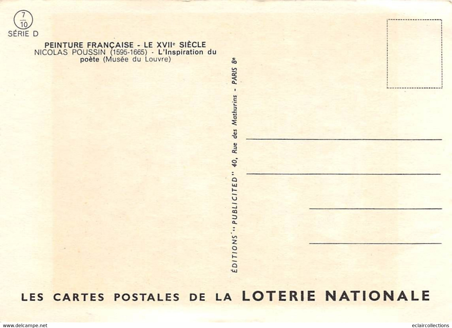 Thème : Loterie Nationale. Peinture Française 69 cartes  (48 scannées)