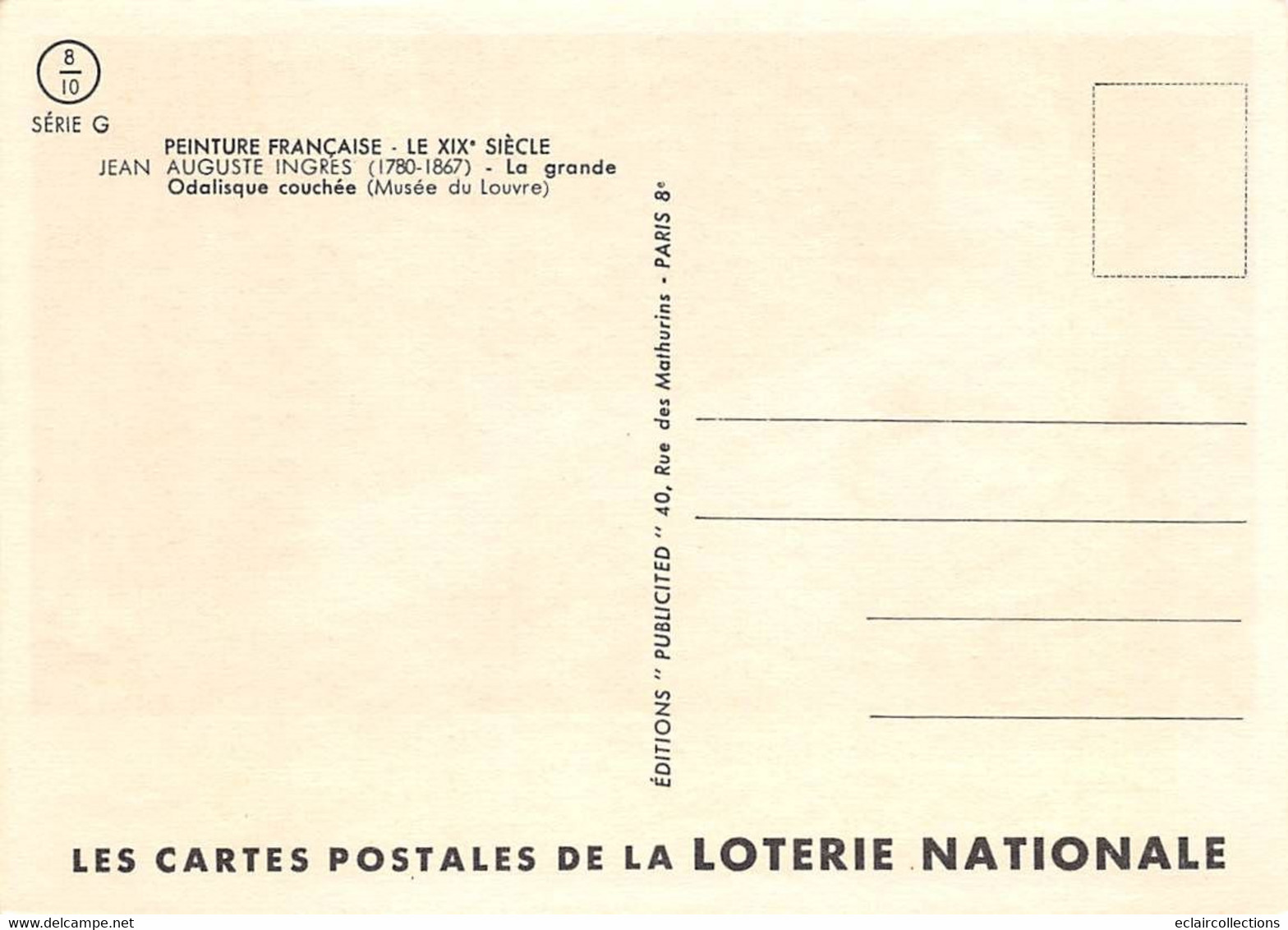 Thème : Loterie Nationale. Peinture Française 69 cartes  (48 scannées)