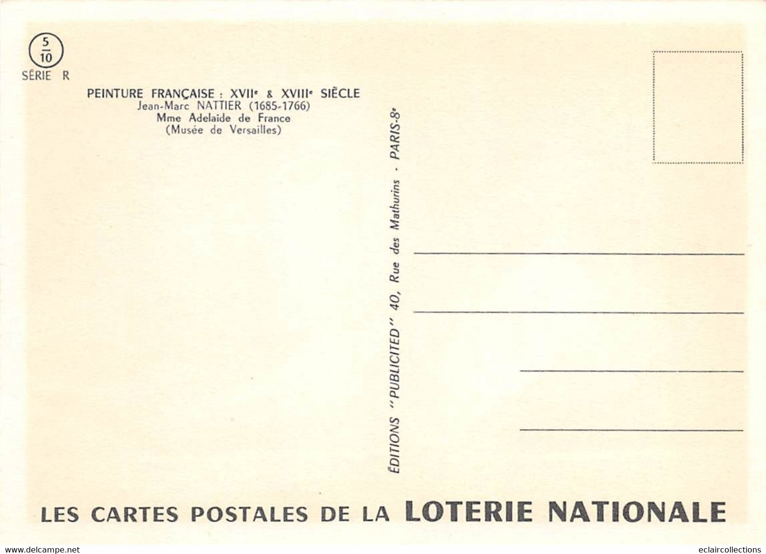 Thème : Loterie Nationale. Peinture Française 69 cartes  (48 scannées)