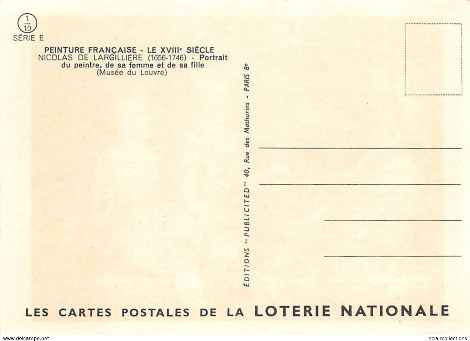 Thème : Loterie Nationale. Peinture Française 69 cartes  (48 scannées)