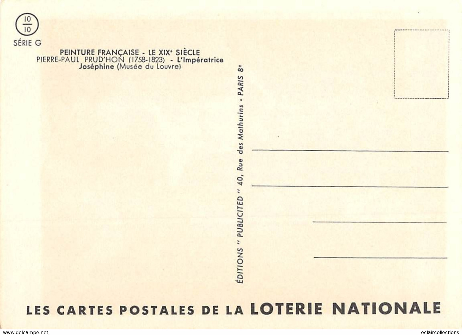 Thème : Loterie Nationale. Peinture Française 69 cartes  (48 scannées)