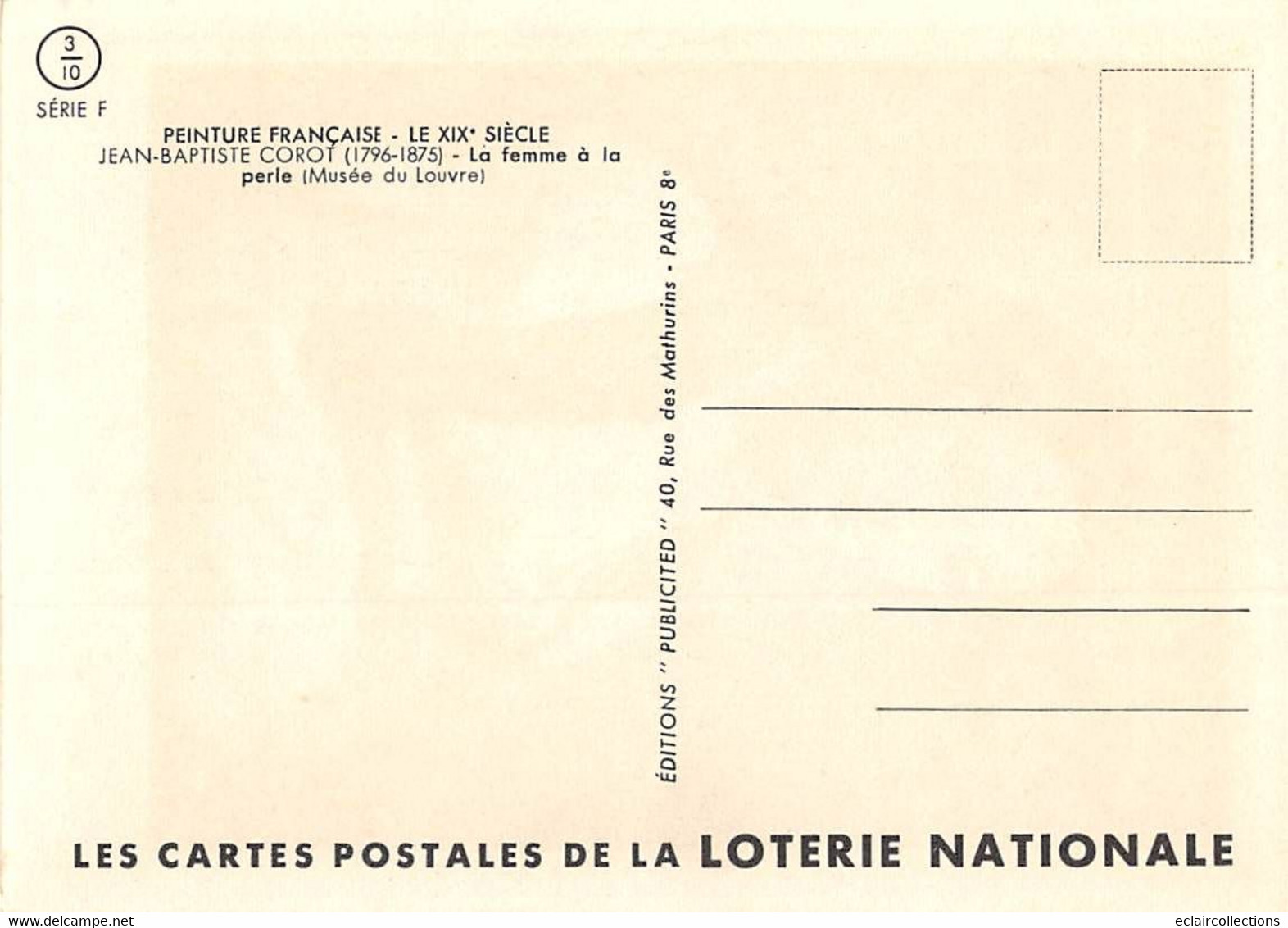 Thème : Loterie Nationale. Peinture Française 69 cartes  (48 scannées)