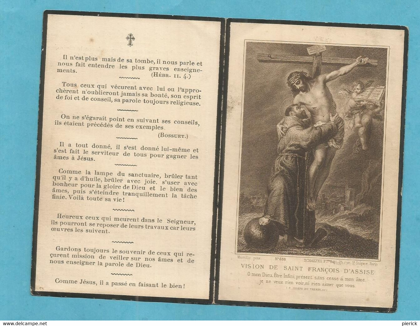 GENEALOGIE FAIRE PART DECES RELIGION FRERE MINEUR CAPUCIN  DENYS DE LONS LE SAUNIER PERE 1862 1920 SAINT ETIENNE - Avvisi Di Necrologio