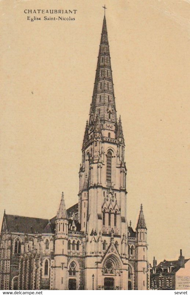 CHATEAUBRIANT. - Eglise Saint-Nicolas. Belle Carte Vernie - Châteaubriant