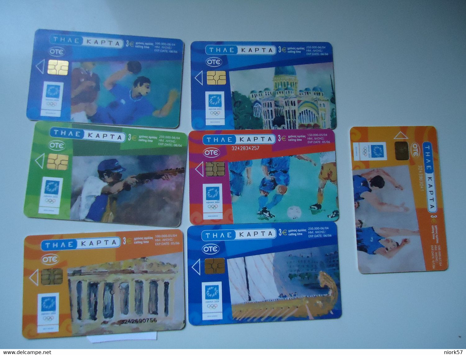 GREECE  USED  7  CARDS  ATHELETS  OLYMPIC GAMES  ATHENS 2004 - Olympische Spiele