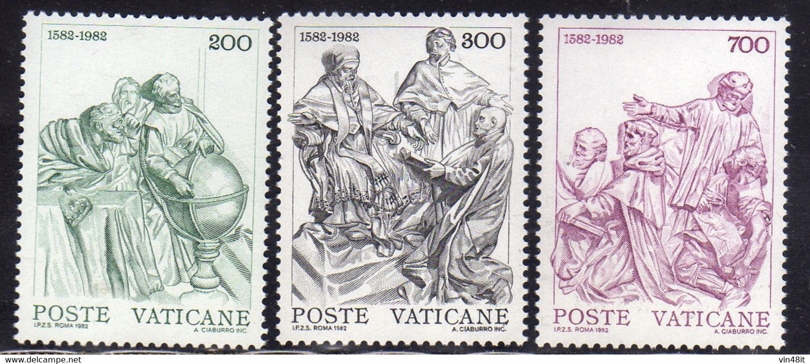 1982 - VATICANO -  CENTENARIO DELLA RIFORMA DEL CALENDARIO GREGORIANO  -  SERIE COMPLETA DI 3 VALORI  - NUOVI - - Sonstige & Ohne Zuordnung