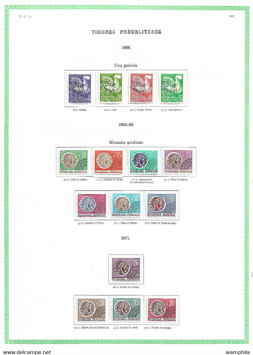 France Préoblitérés 1960/2004 Un Lot **/* Cote 323€ - Other & Unclassified