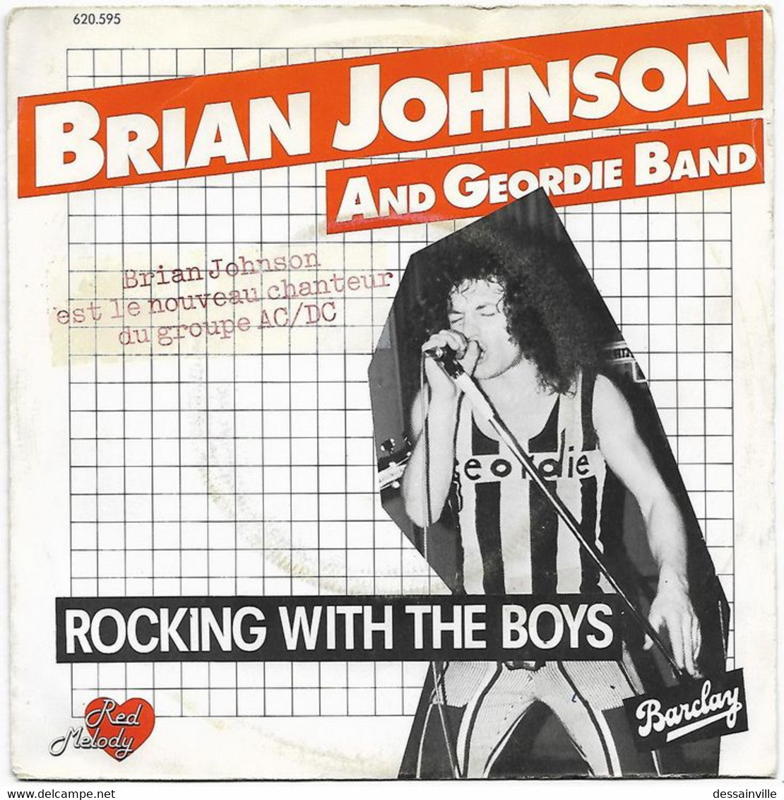 45 Tours - BRIAN JOHNSON ( AC/DC ) AND GEORDIE BAND - Rocking With The Boys - Hard Rock En Metal