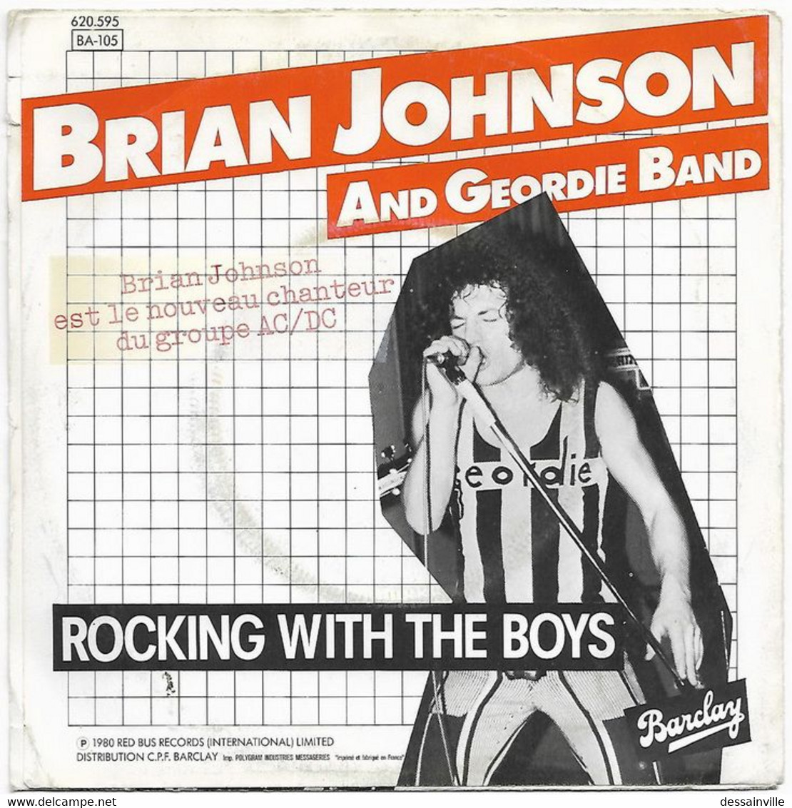 45 Tours - BRIAN JOHNSON ( AC/DC ) AND GEORDIE BAND - Rocking With The Boys - Hard Rock & Metal