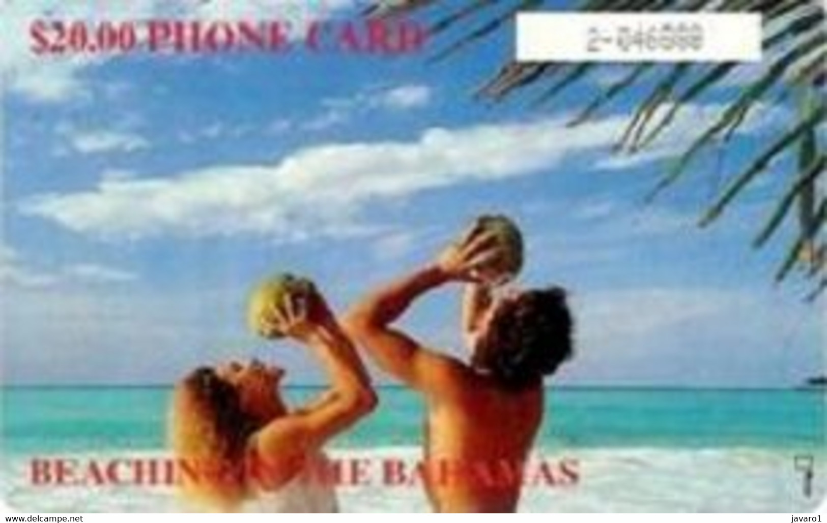 BAHAMAS : BAH07BC $20 BEACHING IN THE BAHAMAS Gem1b White Box USED - Bahamas