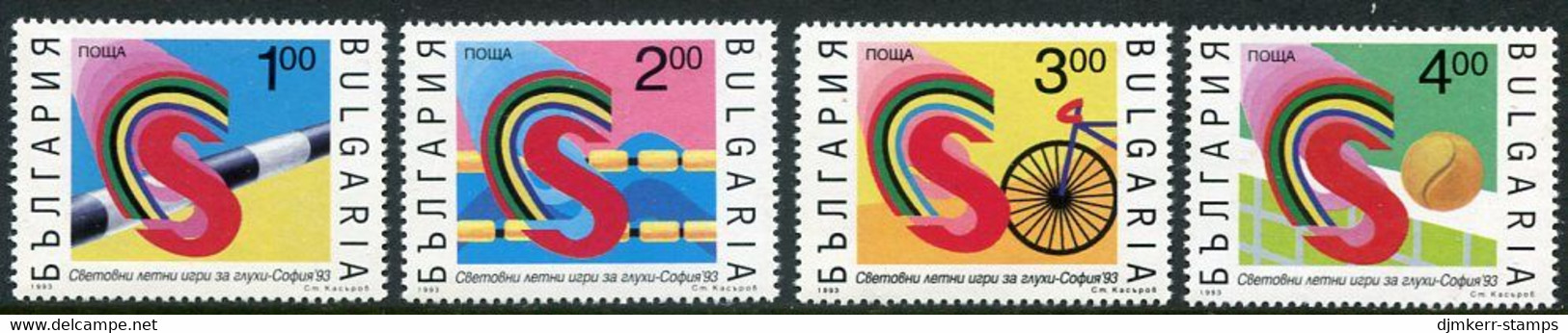 BULGARIA 1993 World Games For The Deaf MNH / **.  Michel 4062-65 - Unused Stamps