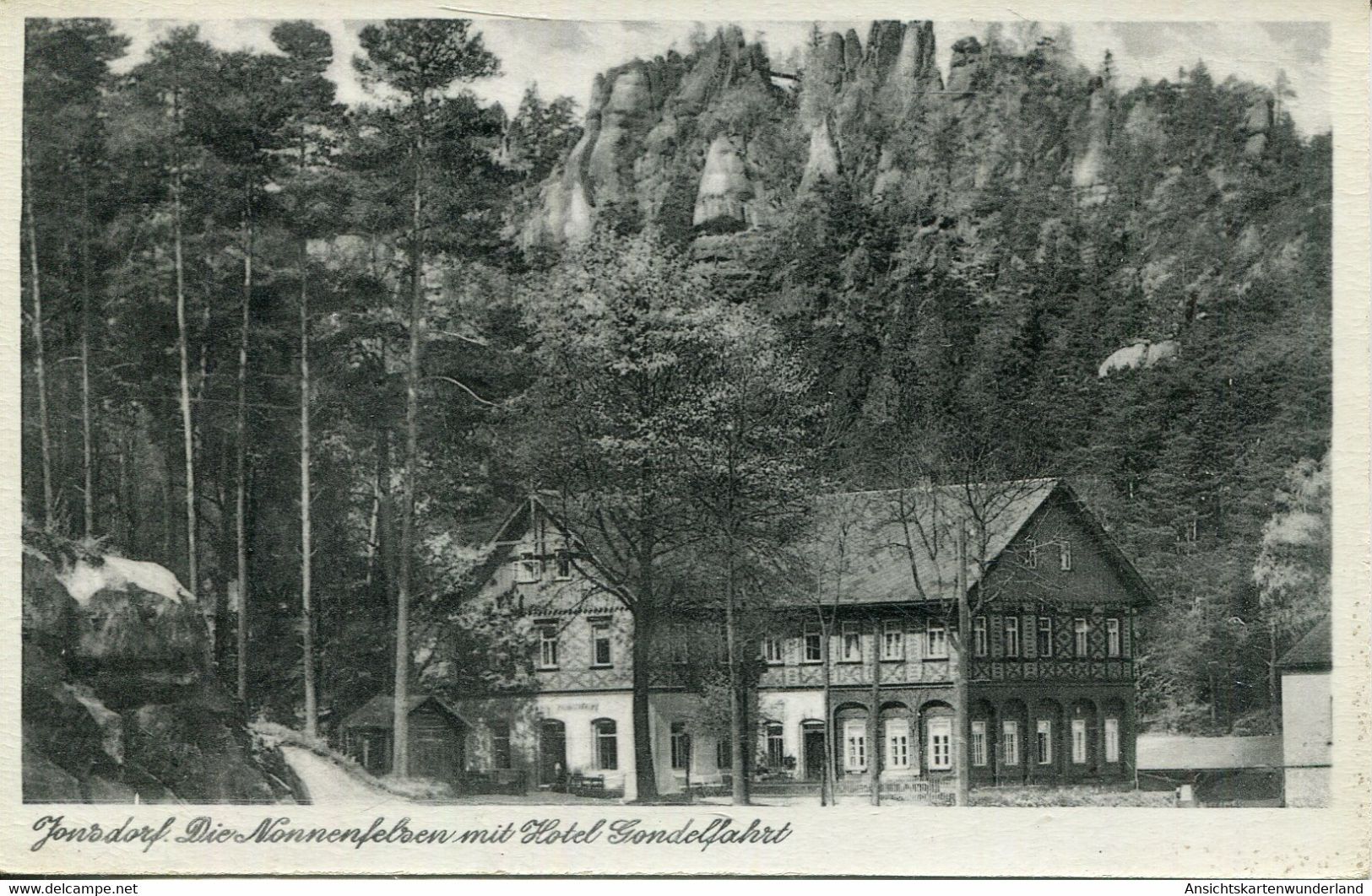 010138  Kurort Johnsdorf - Die Nonnenfelsen Mit Hotel Gondelfahrt - Jonsdorf