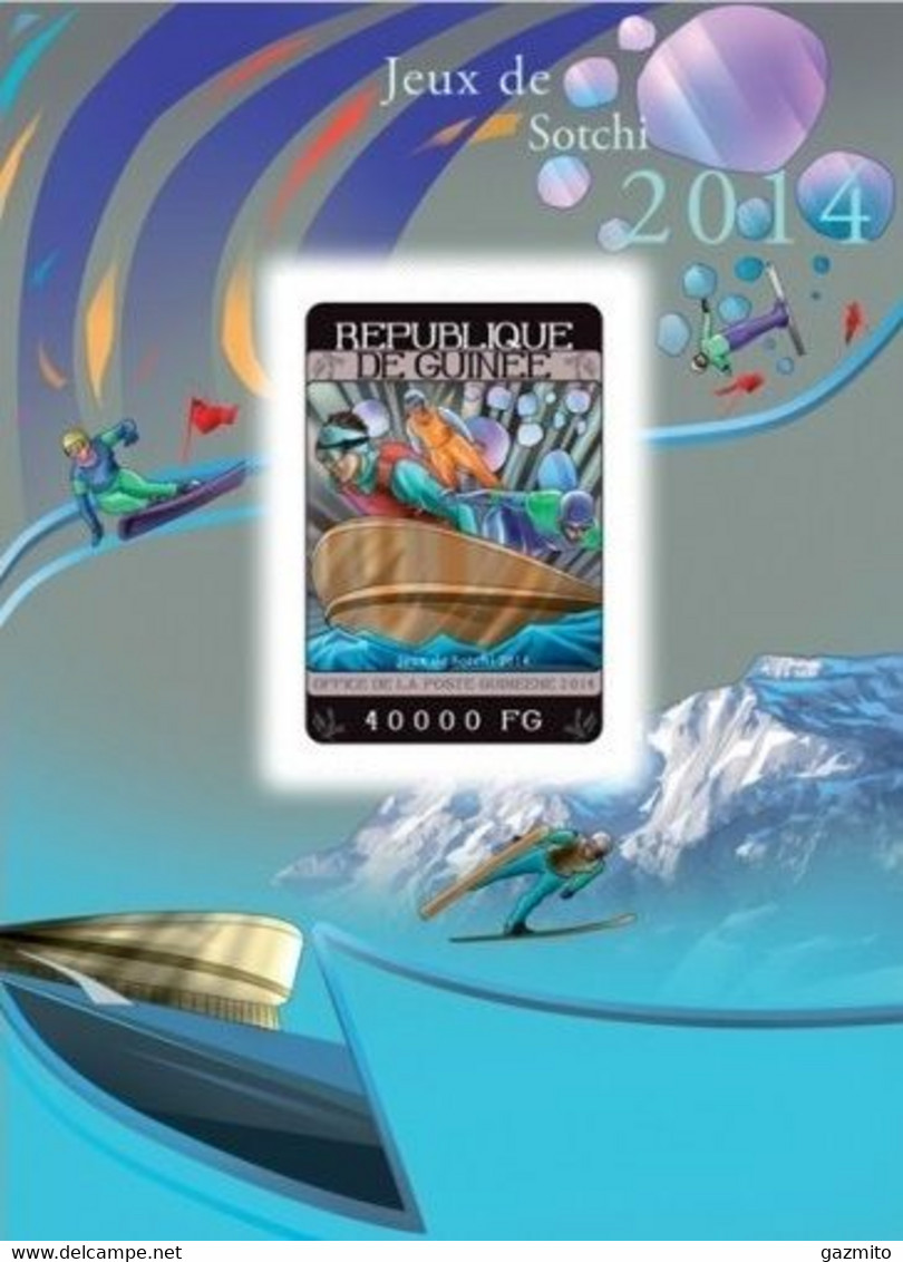 Guinea 2014, Winter Olympic Games In Sochi, Skiing, Skating, BF IMPERFORATED - Jetski