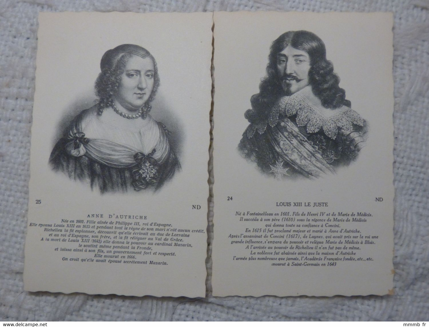 Eb2 - ANNE D'AUTRICHE ET LOUIS XIII LE JUSTE - Royal Families