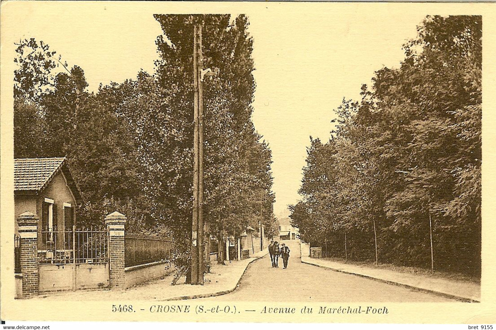 91 CROSNE DEPART POUR LE TRAVAIL AVEC SON CHEVAL AVENUE DU MARECHAL FOCH BIEN BOISE - Crosnes (Crosne)