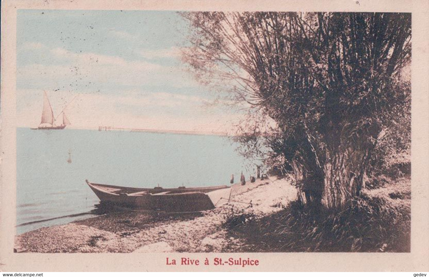 St Sulpice VD, Voilier Et Barque Sur La Rive (709) - Saint-Sulpice