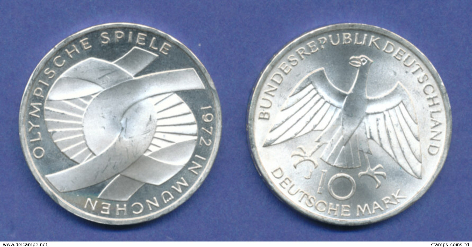 Olympische Spiele 1972, 10DM Silber-Gedenkmünze Verschlungene Arme  -  J - Other & Unclassified