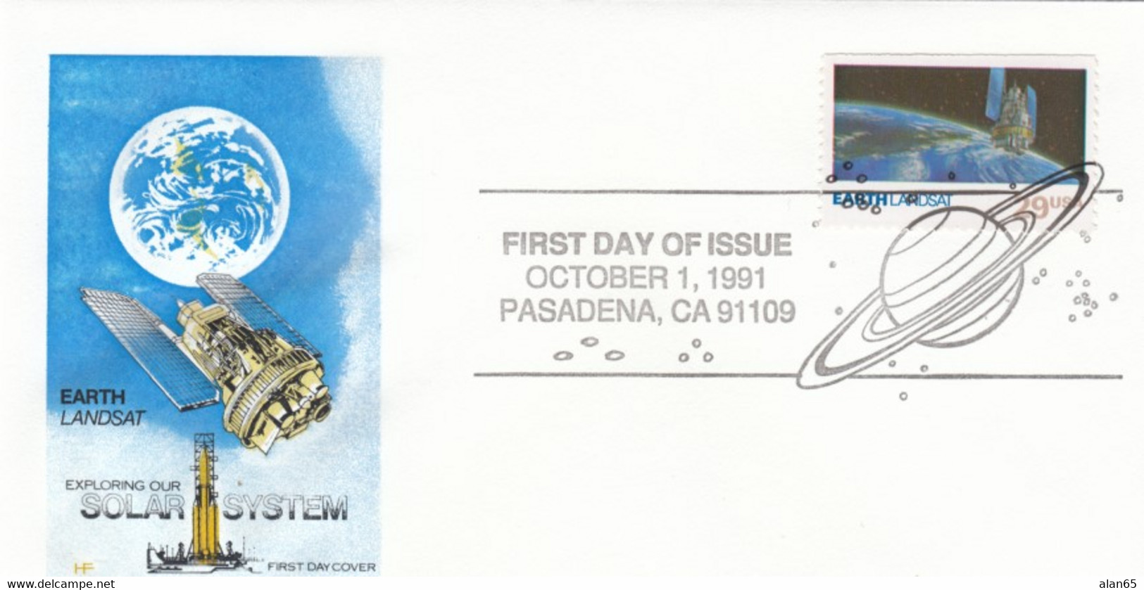 FDC Sc#2570 Planet Earth And Landsat Explorer Craft Image Cachet, 1991 Issue - North  America