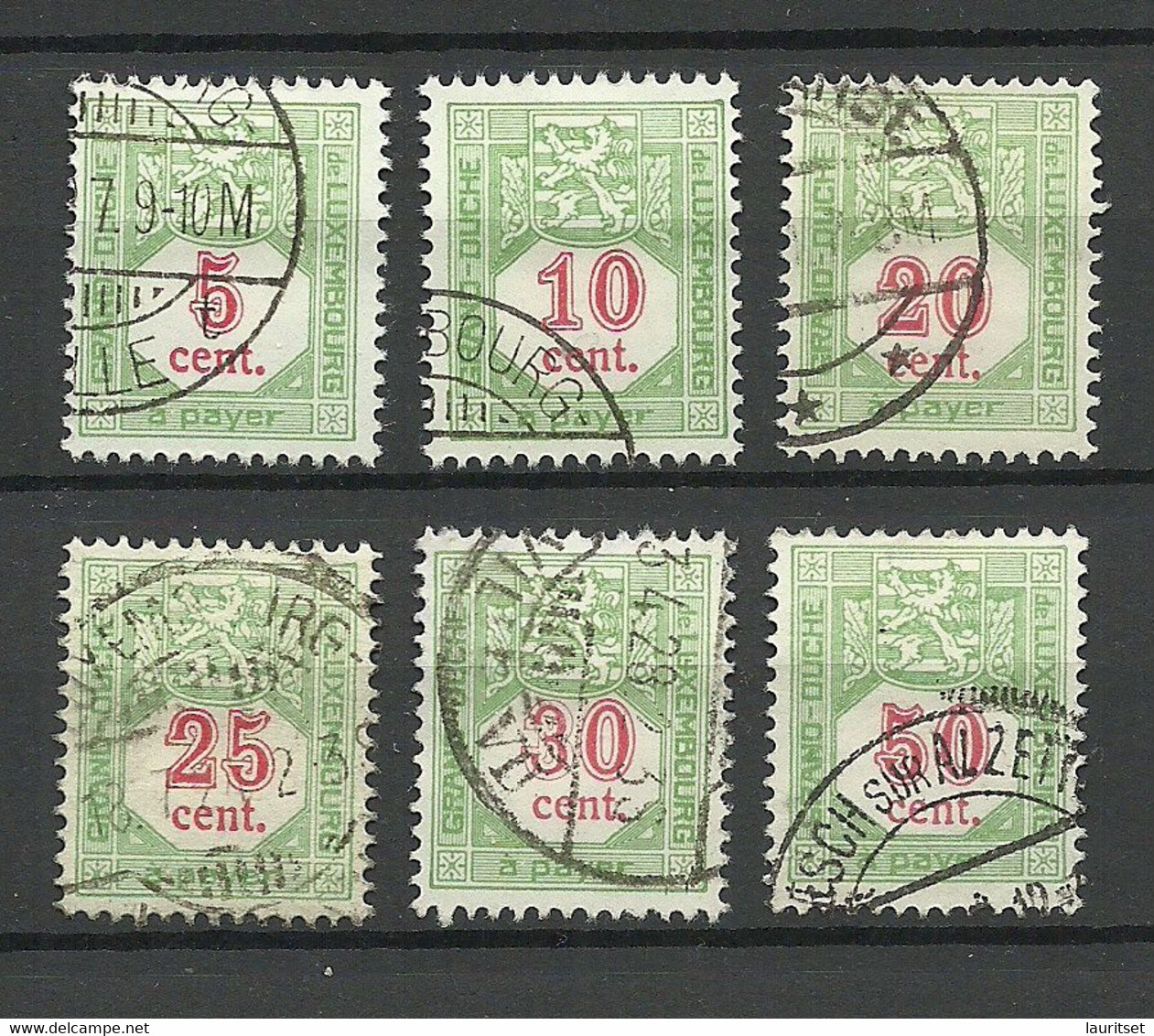 LUXEMBOURG Luxemburg 1922/35 Portomarken Postage Due, 6 Stamps, O - Portomarken