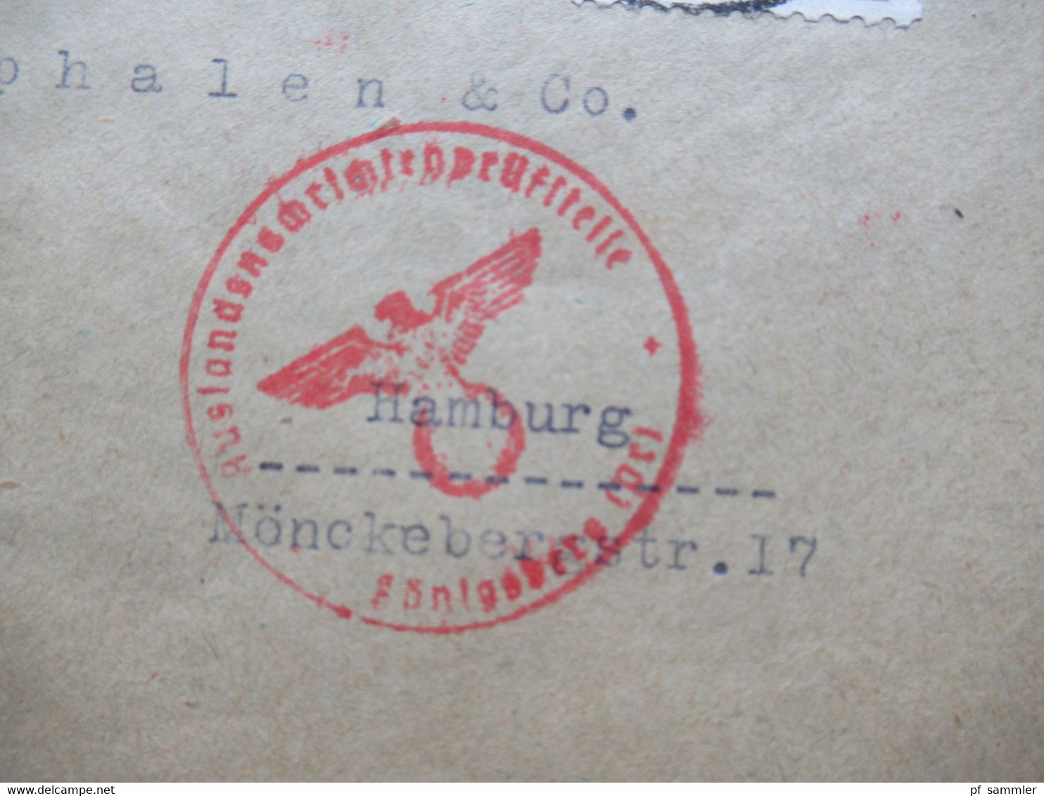 Lettland Jelgava 1939 Zensurbeleg Roter Stempel Auslandsnachrichtenprüfstelle Königsberg (Pr) Ostpreussen Nach Hamburg - Latvia