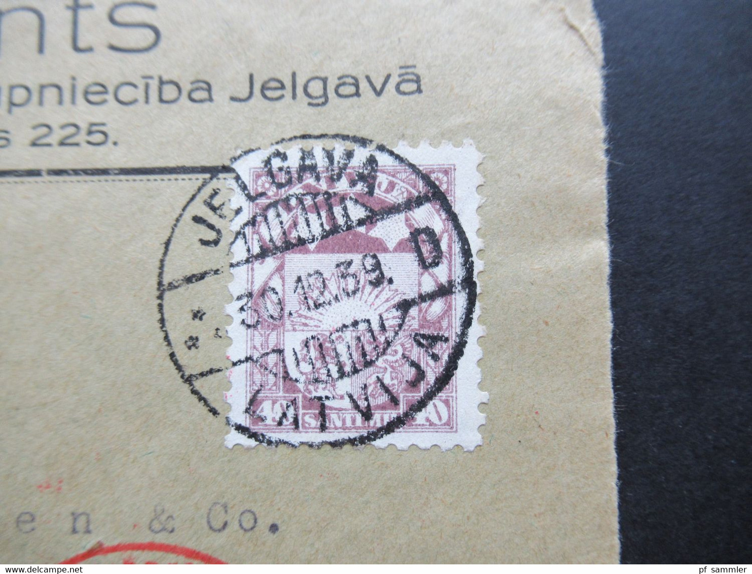 Lettland Jelgava 1939 Zensurbeleg Roter Stempel Auslandsnachrichtenprüfstelle Königsberg (Pr) Ostpreussen Nach Hamburg - Letonia