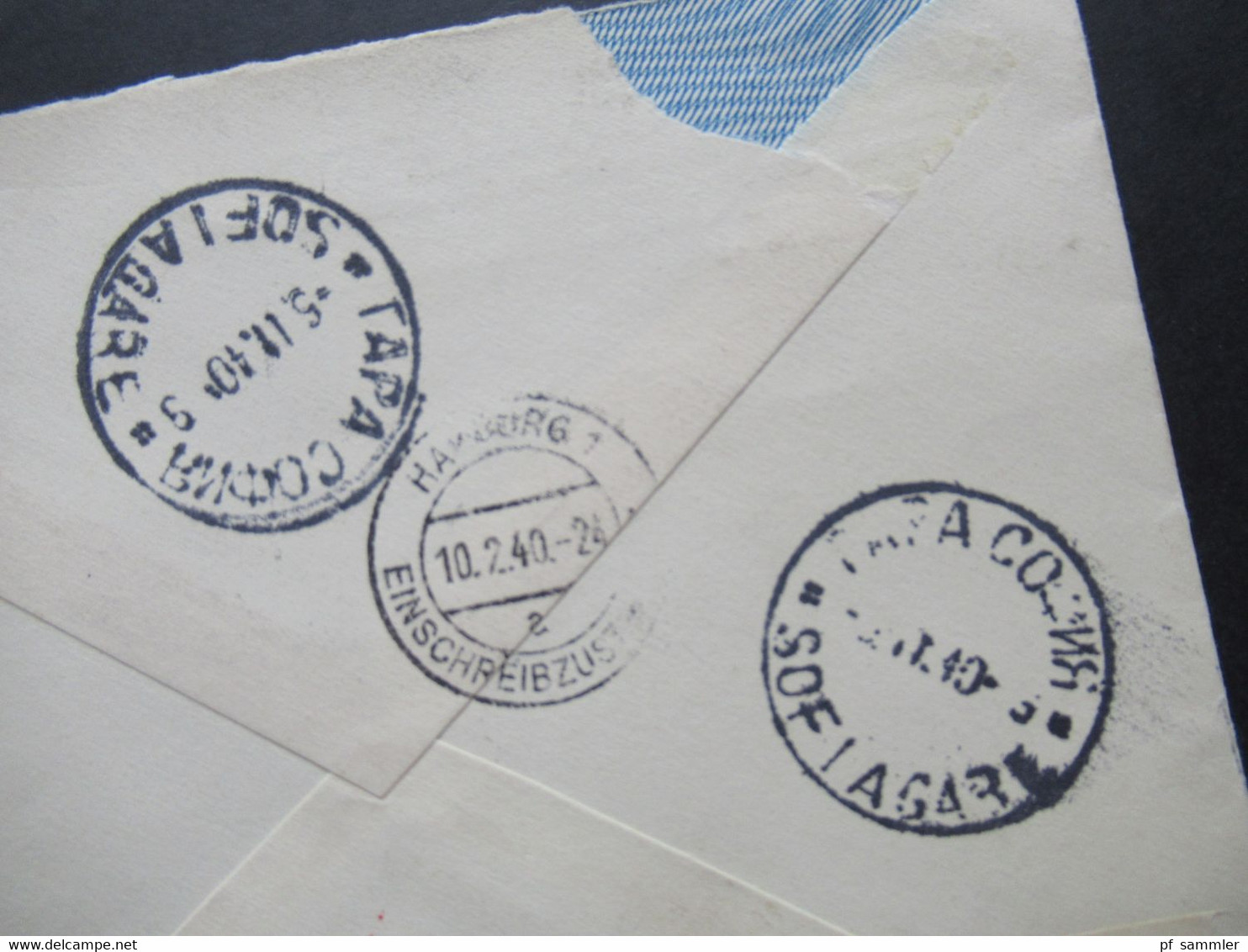 Bulgarien 1940 Luftpost Einschreiben  OKW Zensur /Mehrfachzensur / Zensurstereifen Geöffnet Stp. HH Einschreibzustellung - Brieven En Documenten