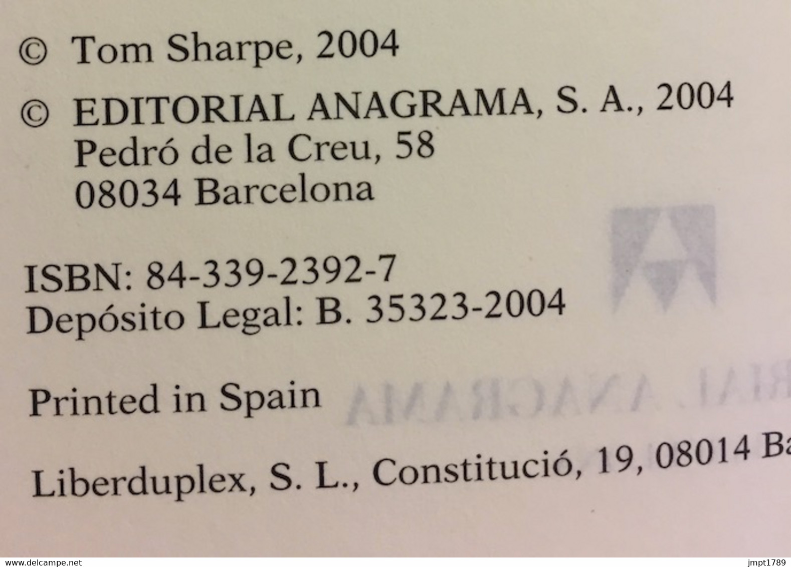 Wilt No Se Aclara. Tom Sharpe. Ed. Anagrama, 2004. - Humour